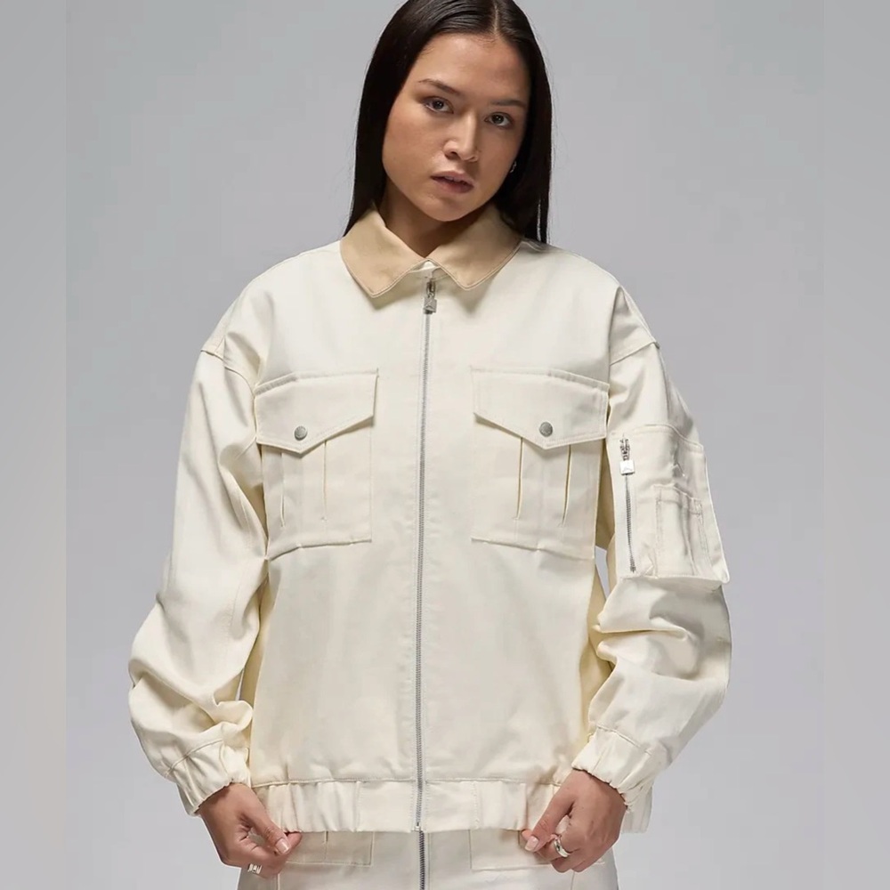 Air Jordan Renegade Women’s Canvas cotton Jacket Sail FN5674-133, Small new
